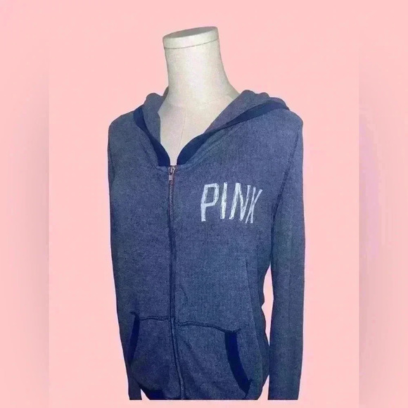 Rare Vintage Victoria Secret  Pink Zip up sweater - Picture 2 of 3